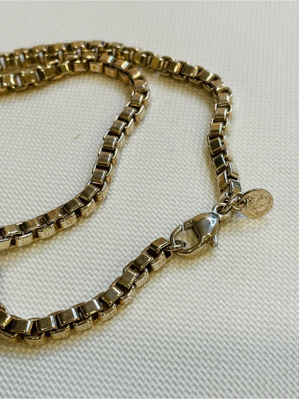 Tiffany & Co. 925 Sterling Silver  Venetian Link Chain Necklace 18